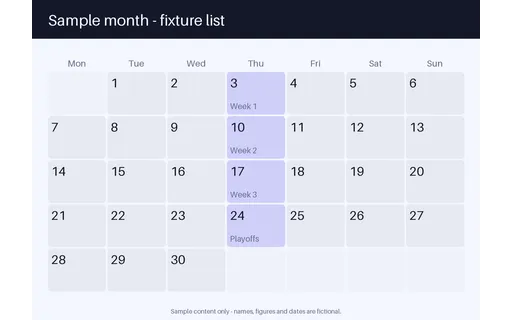 Fixture Calendar template preview