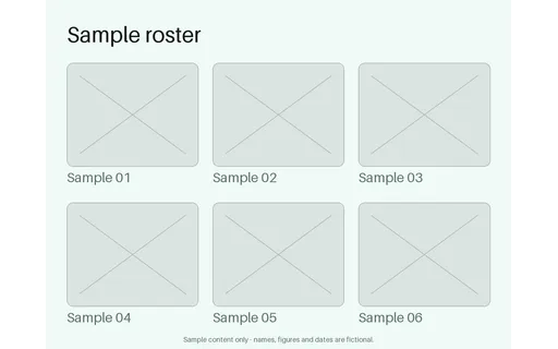 Roster Card Grid template preview