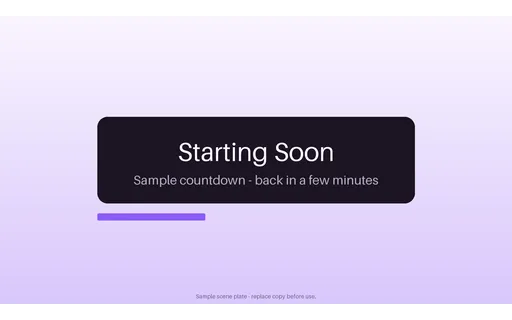 Starting Soon Scene Plate template preview
