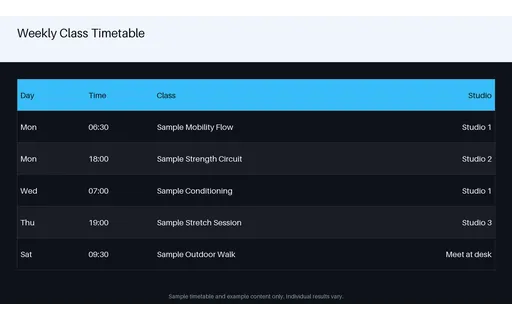 Weekly Class Timetable template preview
