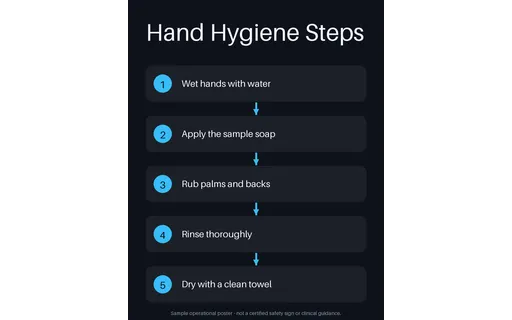 Hand Hygiene Steps Poster template preview