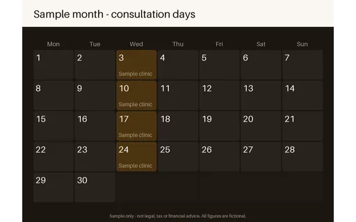 Consultation Hours Calendar template preview