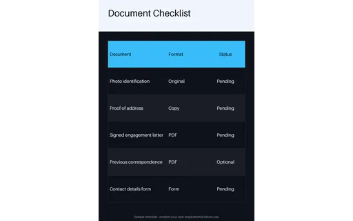 Document Checklist Sheet template preview