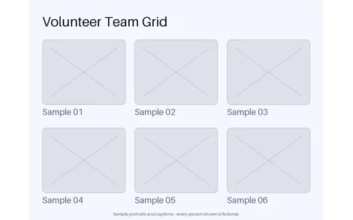 Volunteer Team Grid template preview