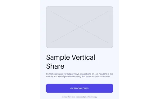 Vertical Share Card template preview