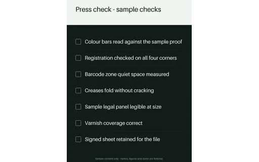 Press Check Checklist template preview