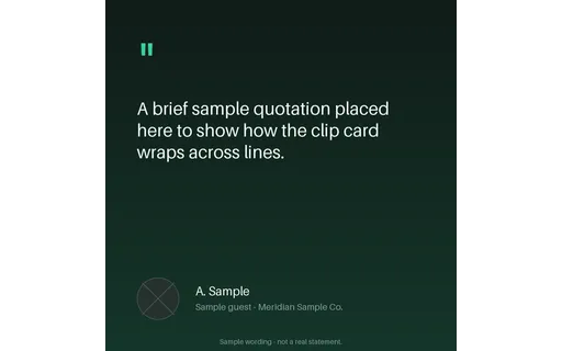 Guest Quote Clip Card template preview
