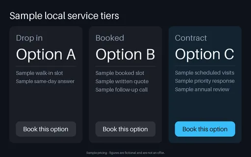 Local Service Tiers template preview