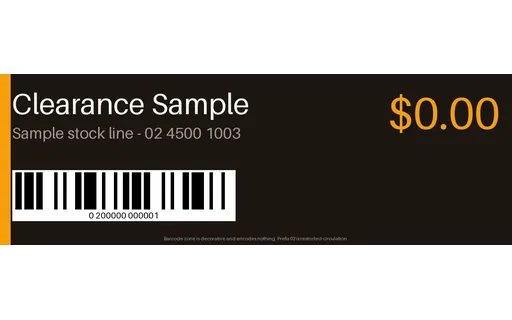 Clearance Label Strip template preview