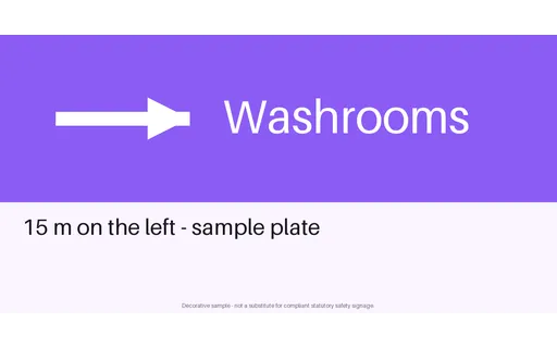 Washroom Direction Plate template preview