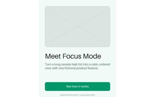 Feature Announcement Focus Mode template preview