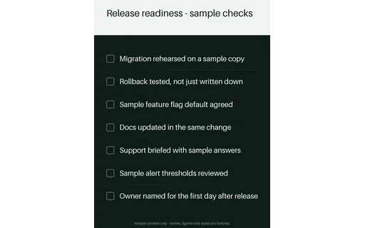 Release Readiness Checklist template preview