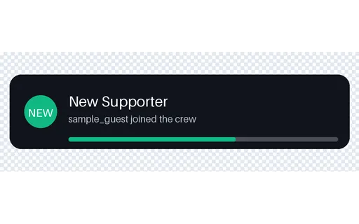 New Supporter Alert template preview