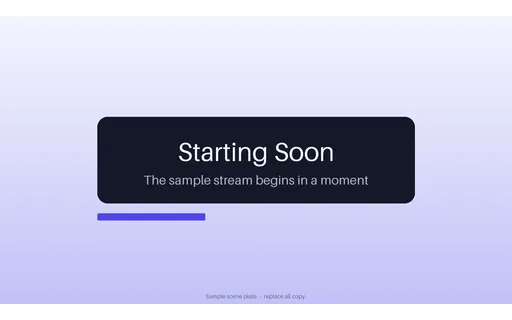 Starting Soon Scene Plate template preview