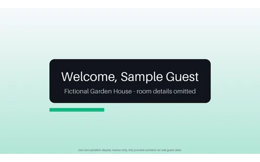 Guest Welcome Screen template preview