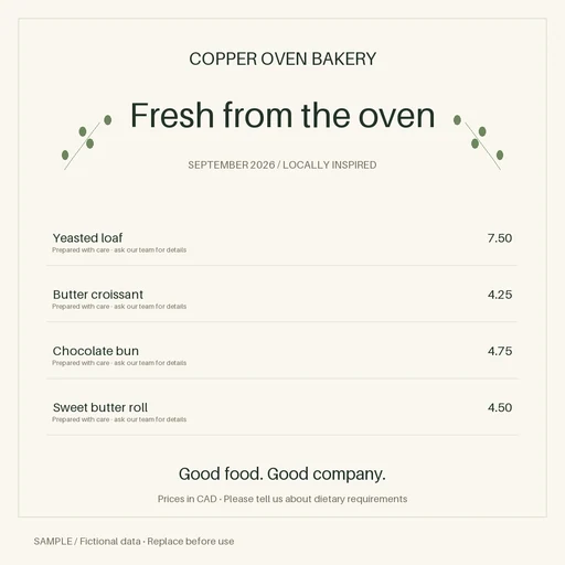 Bakery Promotion template preview