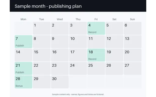 Publishing Week Calendar template preview